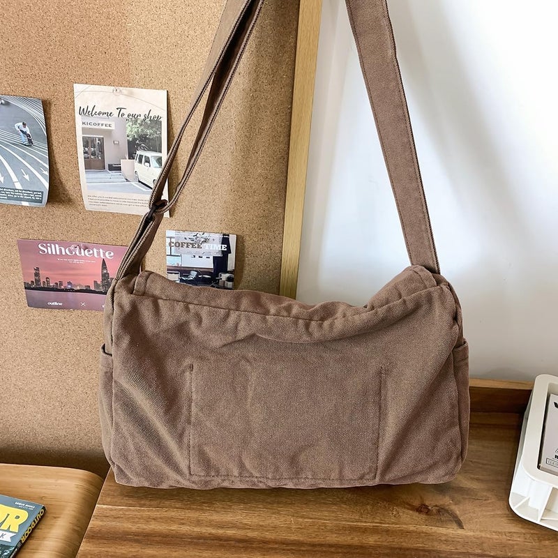 Collsants Messenger Bag for Women Men Satchel Bag Canvas Crossbody Shoulder Bag Casual Sling Bag - Image 3